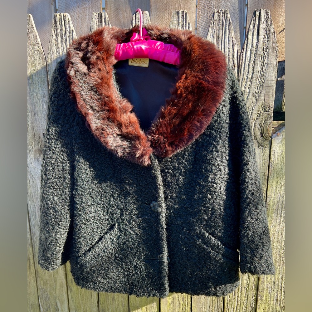 50s Mink Persian Lamb Vintage Luxury Jacket Coat Small Medium